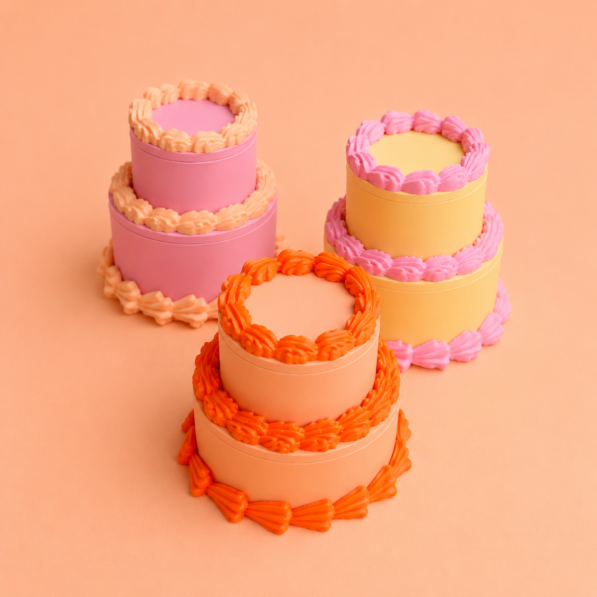 Vintage Double Tier Cake Jewelry Box - Vintage, Kitsch Cake Container and Gift Holder🎂 Vintage Kitsch Double-Tier Fake Cake Catch-All Container | Retro Cake Trinket Box