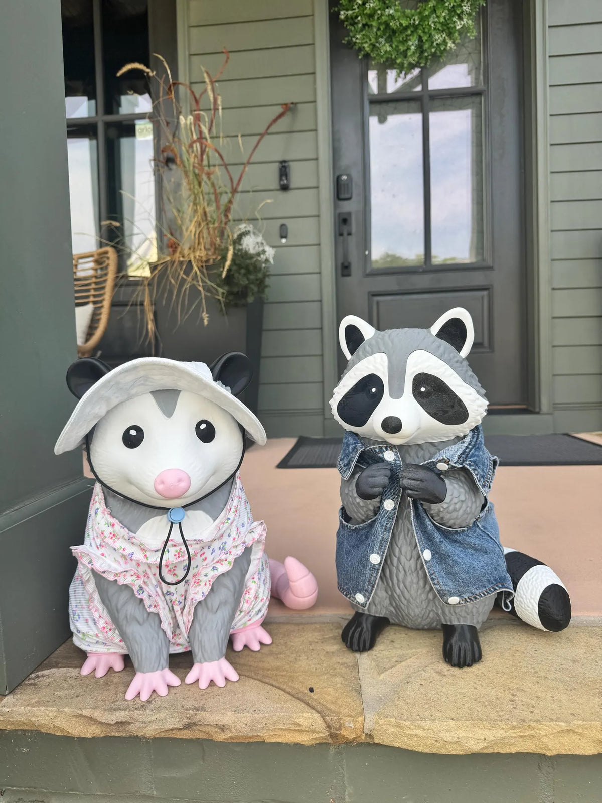 🦝 Trash Panda Patty | Large Dress-Up Porch Raccoon 15.5 "