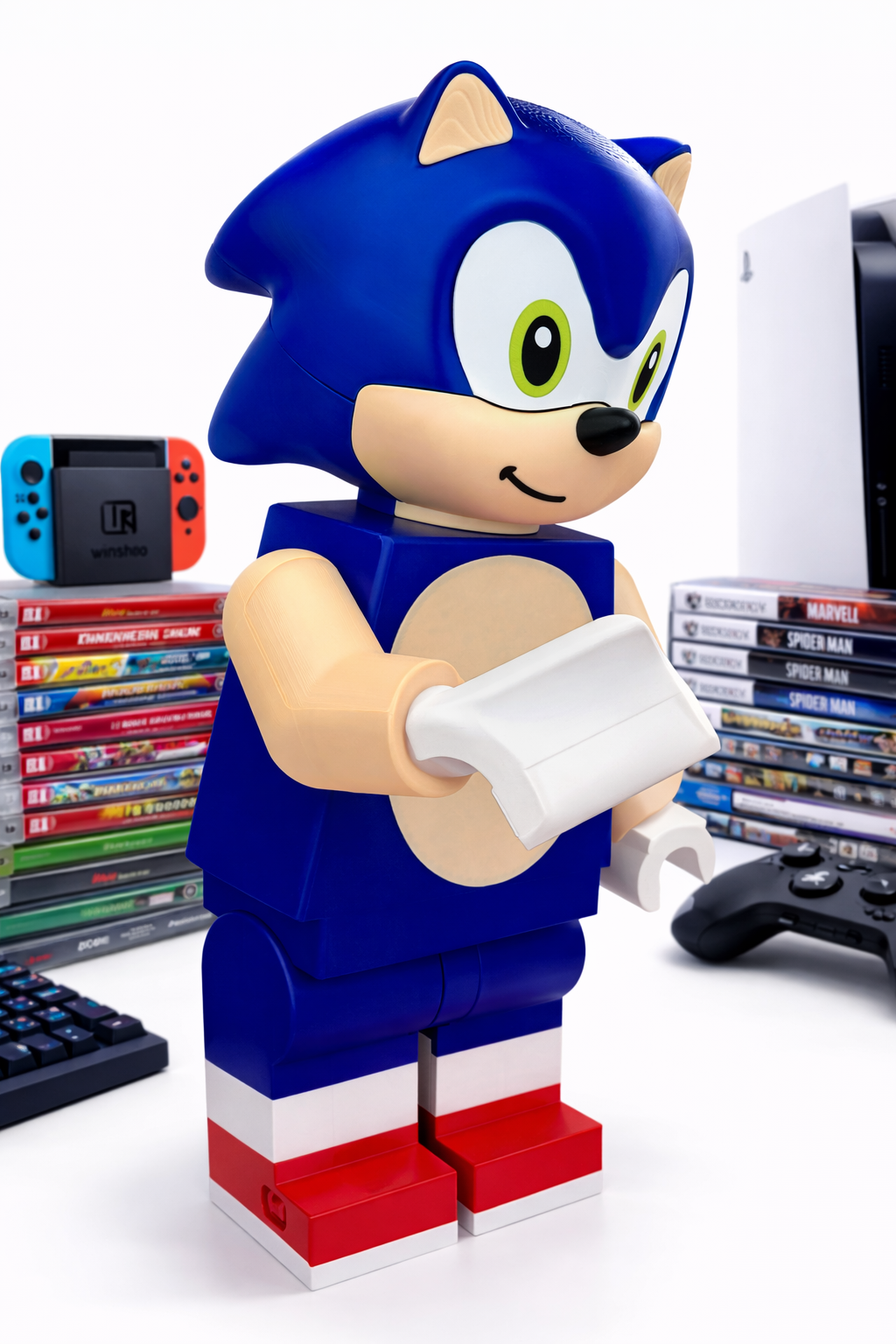 16" Blue Speed Hedgehog Posable Collectible Gamer Desk Decor⭐️🦔