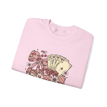 Vintage Cowgirl Boots & Playing Cards Sweatshirt