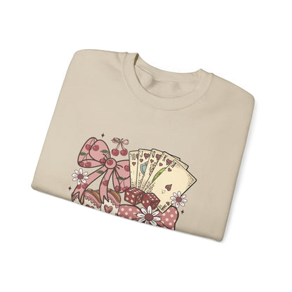 Vintage Cowgirl Boots & Playing Cards Sweatshirt