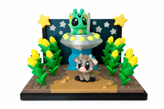 Glow-In-The-Dark Alien Farm Flexi Playset