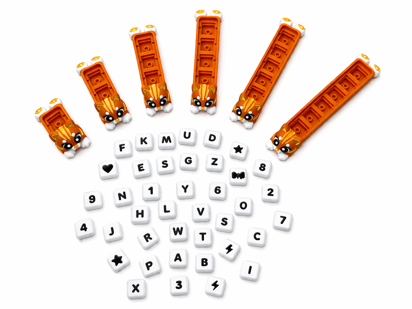 Custom Cat Or Dog Name Clicker Set (1-6 Tiles) Keychain| Cute Custom Letter Fidget Toy| Cute Desk Accessory