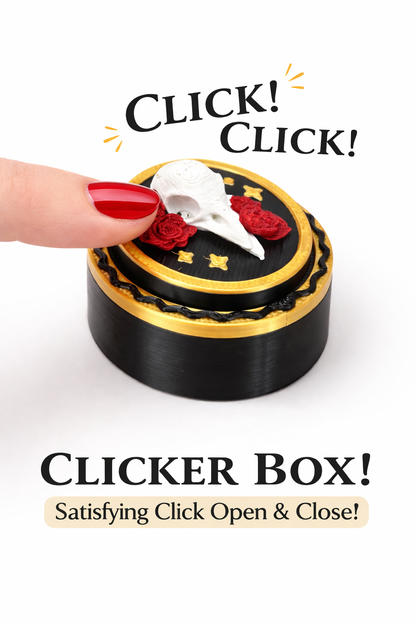 Witchy Goth Clicker Fidget | Bird Skull & Teeth | Keychain Or Handheld Clicker