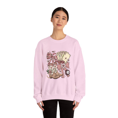 Vintage Cowgirl Boots & Playing Cards Sweatshirt