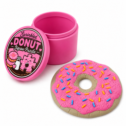 Sprinkled Donut Jigsaw Puzzle| Kawaii Fidget Toy & Desk Decor | Multiple Favors