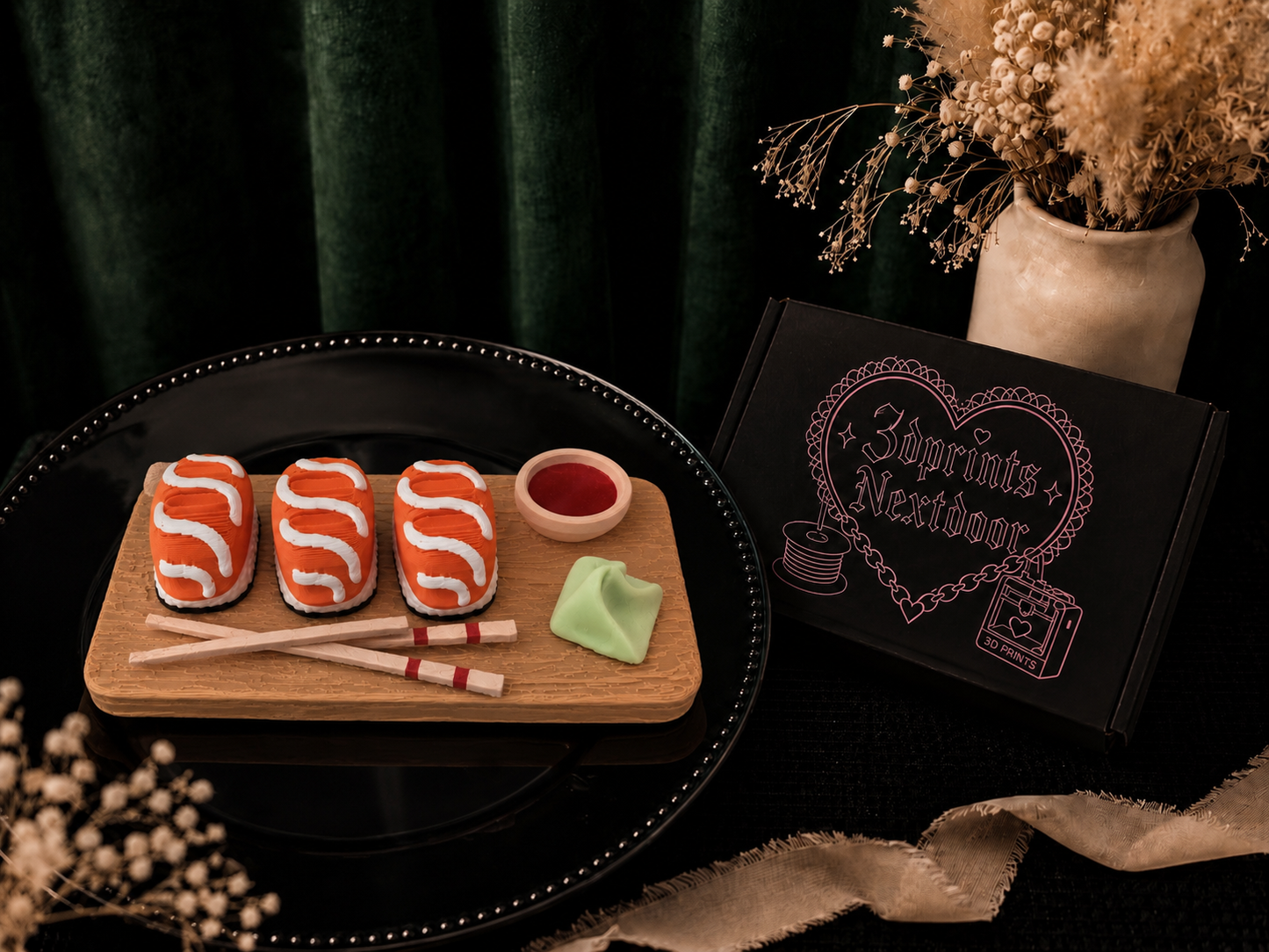 Salmon Nigiri Fidget Clicker | 3d Printed Sushi Sensory Fidget Clicker | Desk Decor