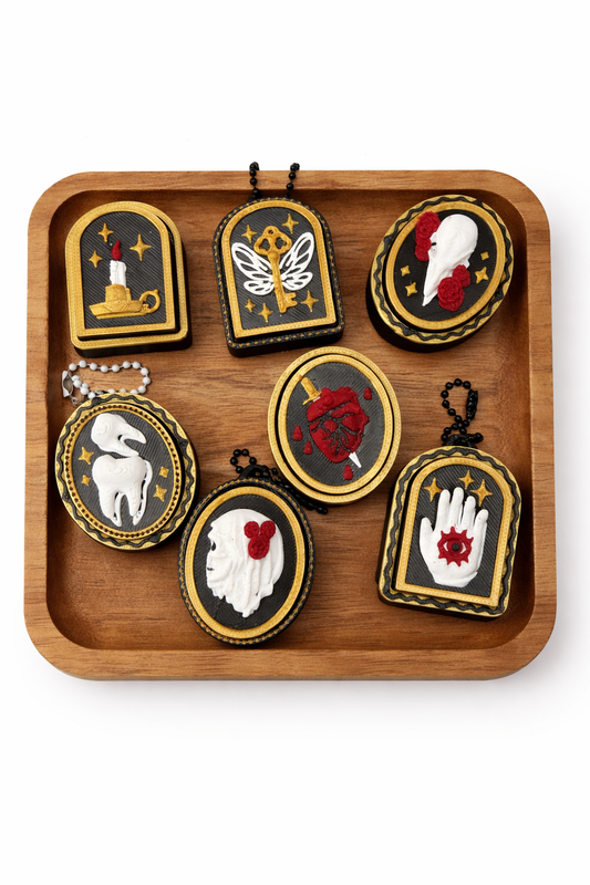 Witchy Goth Clicker Fidget | Bird Skull & Teeth | Keychain Or Handheld Clicker