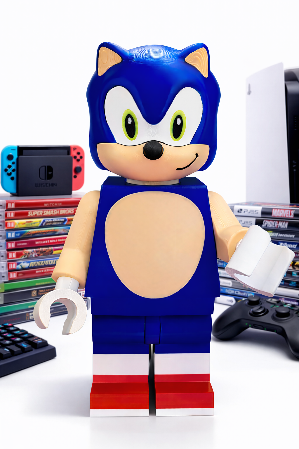 16" Blue Speed Hedgehog Posable Collectible Gamer Desk Decor⭐️🦔