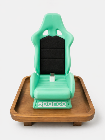 Sparco Racing Seat Inspired Phone Dock| Desk Setup Charger Stand | Gamer Room Decor