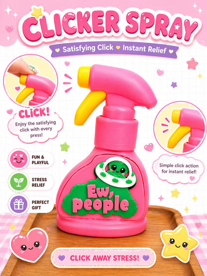 Kawaii Clicker Spray Fidget Toy – Cute Stress Relief Desk Toy