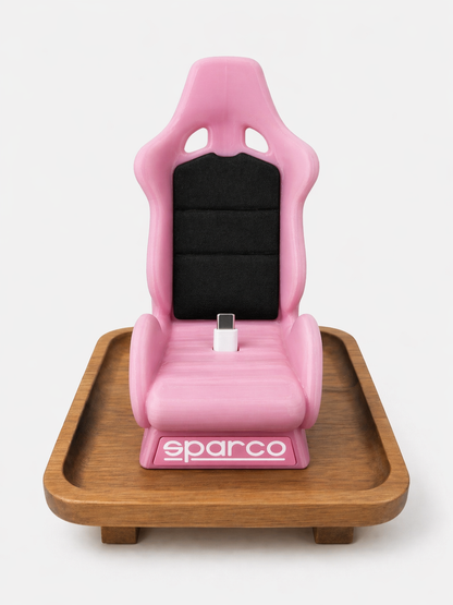 Sparco Racing Seat Inspired Phone Dock| Desk Setup Charger Stand | Gamer Room Decor