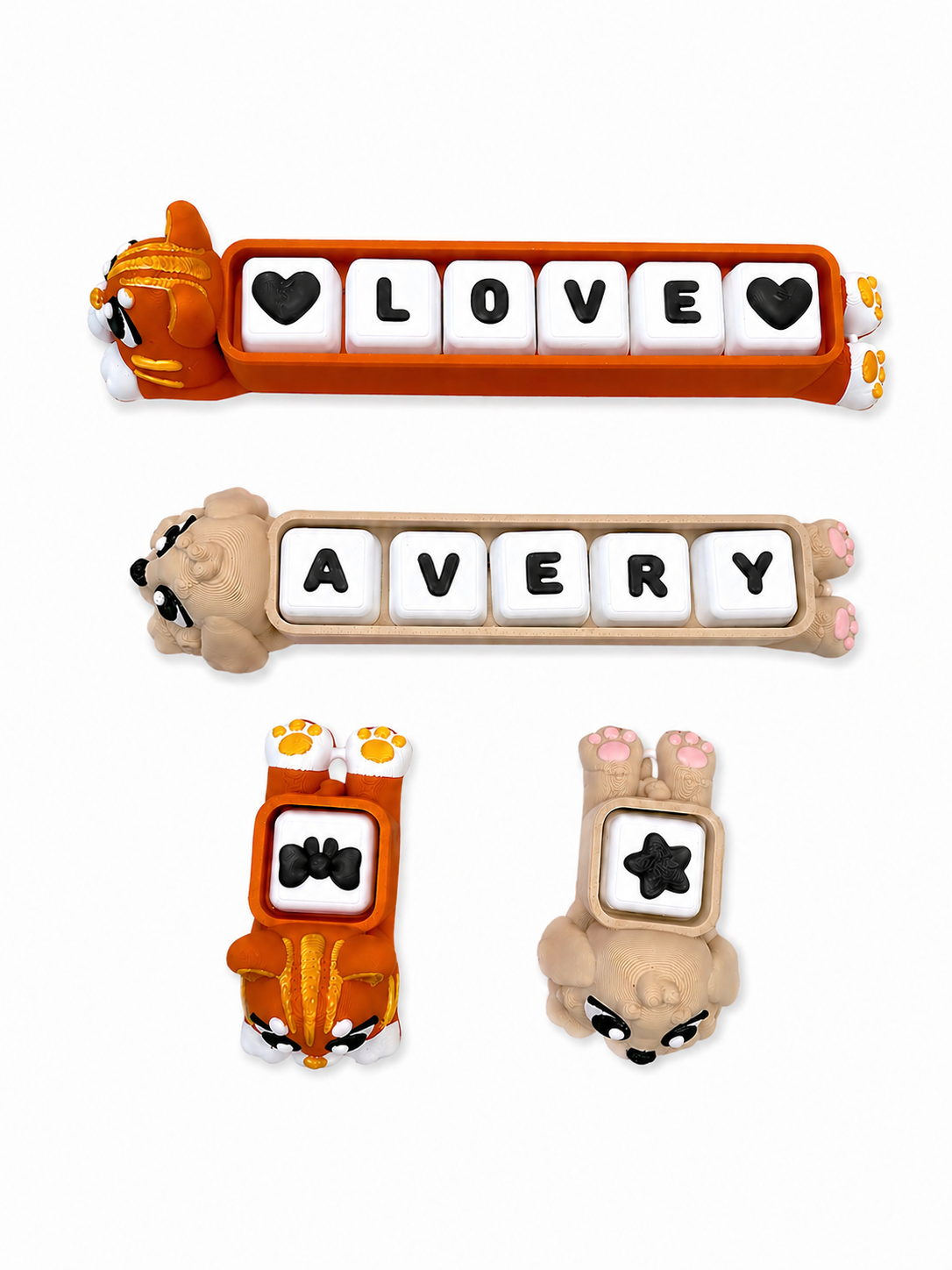Custom Cat Or Dog Name Clicker Set (1-6 Tiles) Keychain| Cute Custom Letter Fidget Toy| Cute Desk Accessory