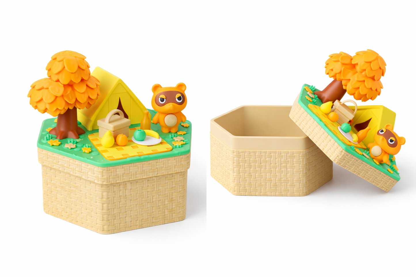 Game Inspired Autumn Picnic Storage Box Camping Theme Cozy Desk Organizer Cute Fall Gift Platform Autumn Picnic Storage Gamer Shelf Decor