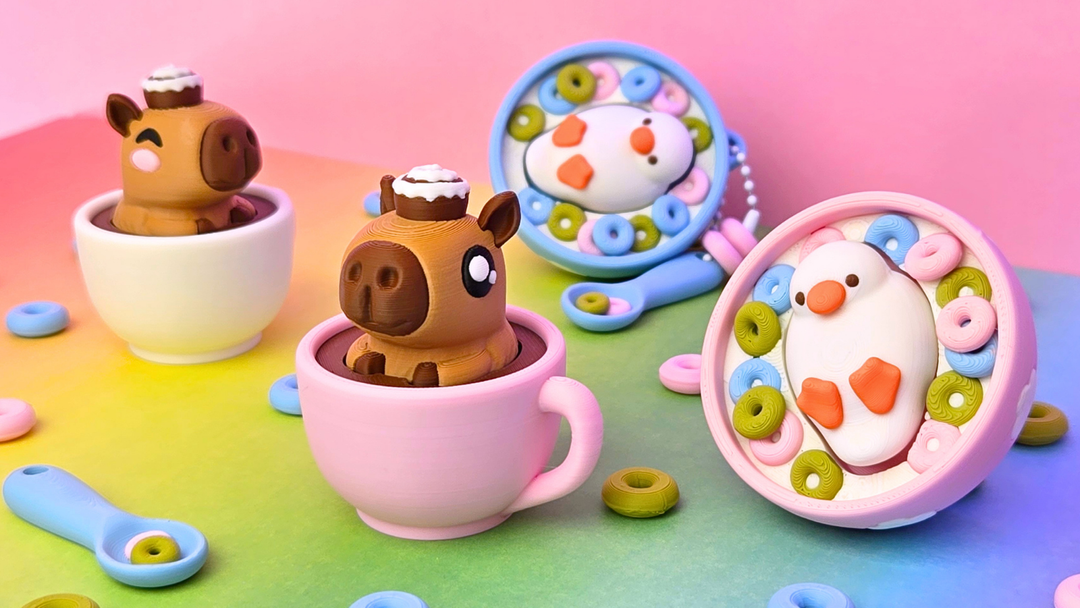 ☕ COFFEEBARA & 🥣 QUACK SNACK Clicker Keychain Collection
