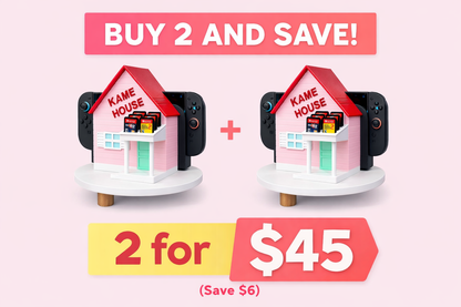 Kame House Nintendo Switch Game Holder & Dock Organizer | Cute Gamers Setup Storage | Holds Game Cartridges