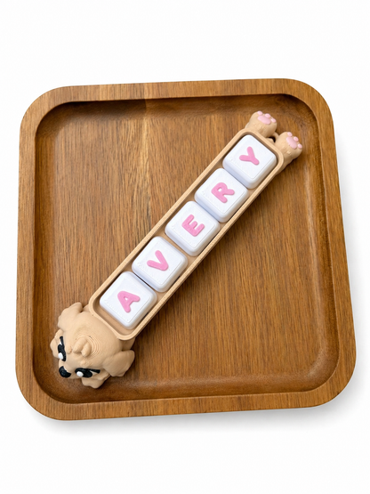 Custom Cat Or Dog Name Clicker Set (1-6 Tiles) Keychain| Cute Custom Letter Fidget Toy| Cute Desk Accessory