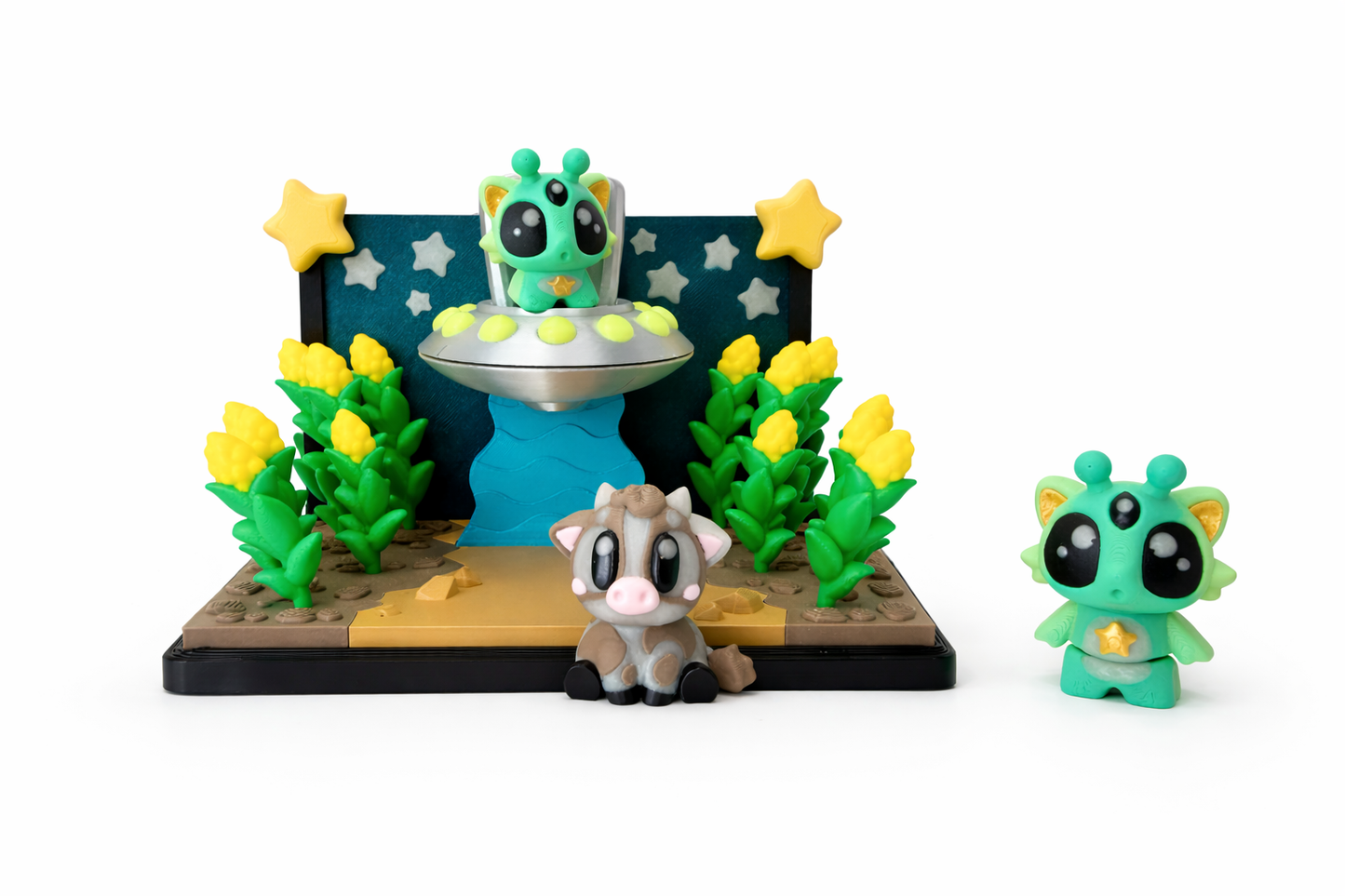 Glow-In-The-Dark Alien Farm Flexi Playset