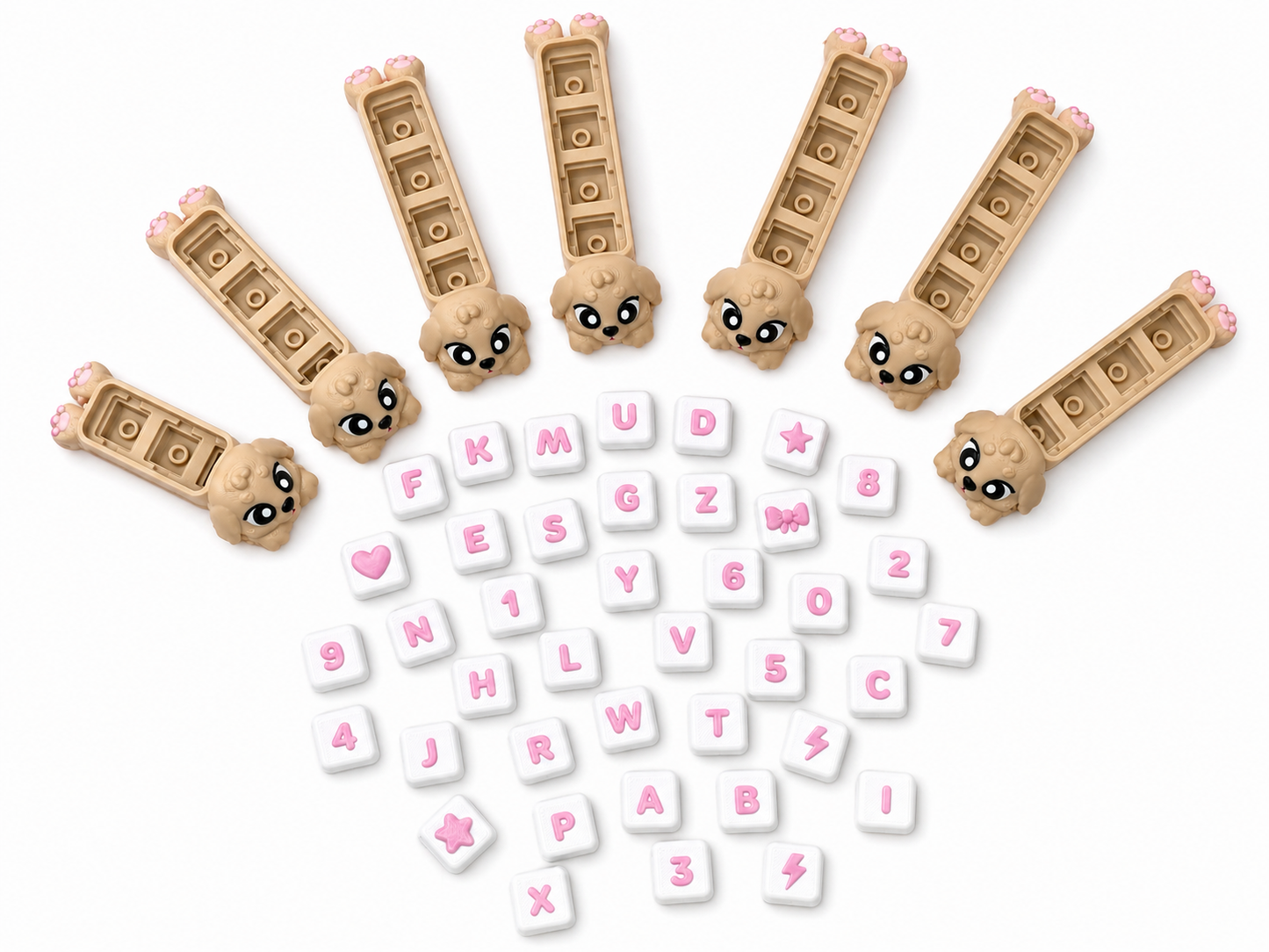 Custom Cat Or Dog Name Clicker Set (1-6 Tiles) Keychain| Cute Custom Letter Fidget Toy| Cute Desk Accessory