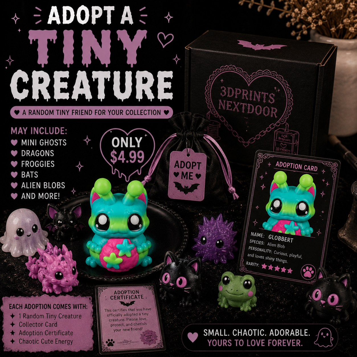 Adopt a Tiny Creature 🖤