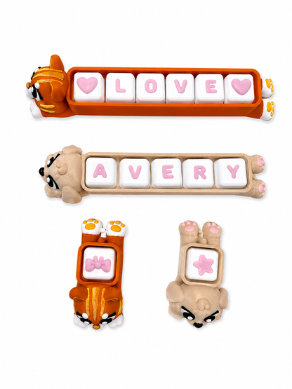 Custom Cat Or Dog Name Clicker Set (1-6 Tiles) Keychain| Cute Custom Letter Fidget Toy| Cute Desk Accessory