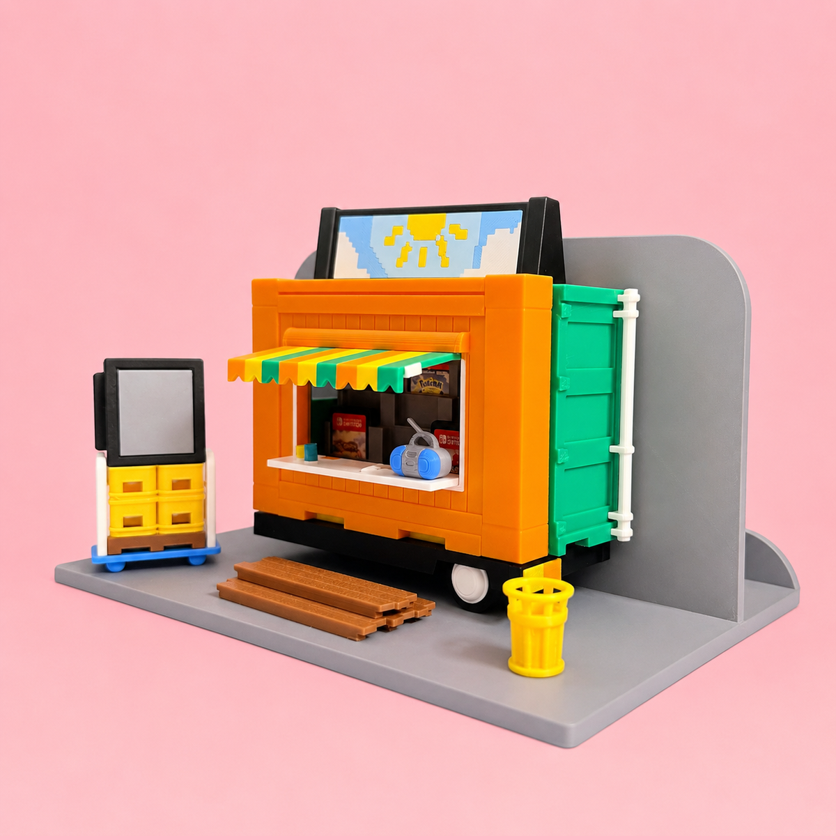 ✨ Tomodachi Market Nintendo Switch Dock & 16-Game Holder | 3D Printed Gaming Display