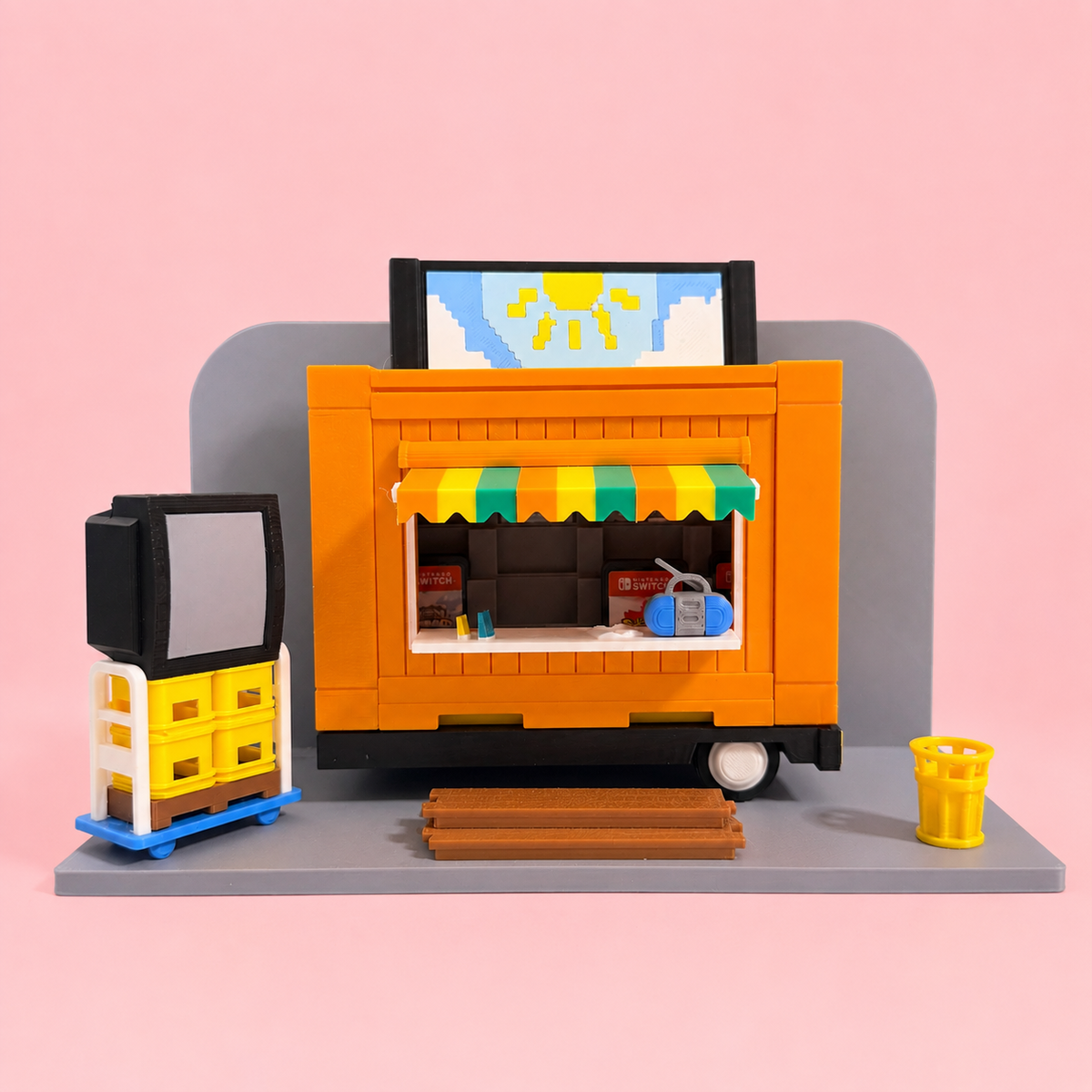 ✨ Tomodachi Market Nintendo Switch Dock & 16-Game Holder | 3D Printed Gaming Display