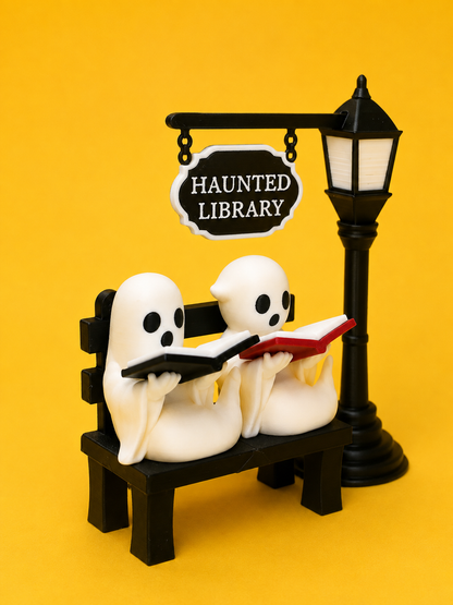 👻📚 Haunted Library Reading Ghost Duo