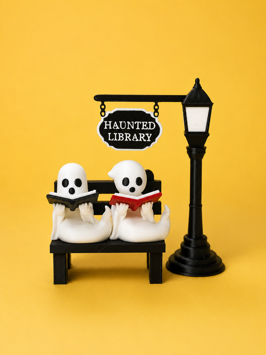 👻📚 Haunted Library Reading Ghost Duo