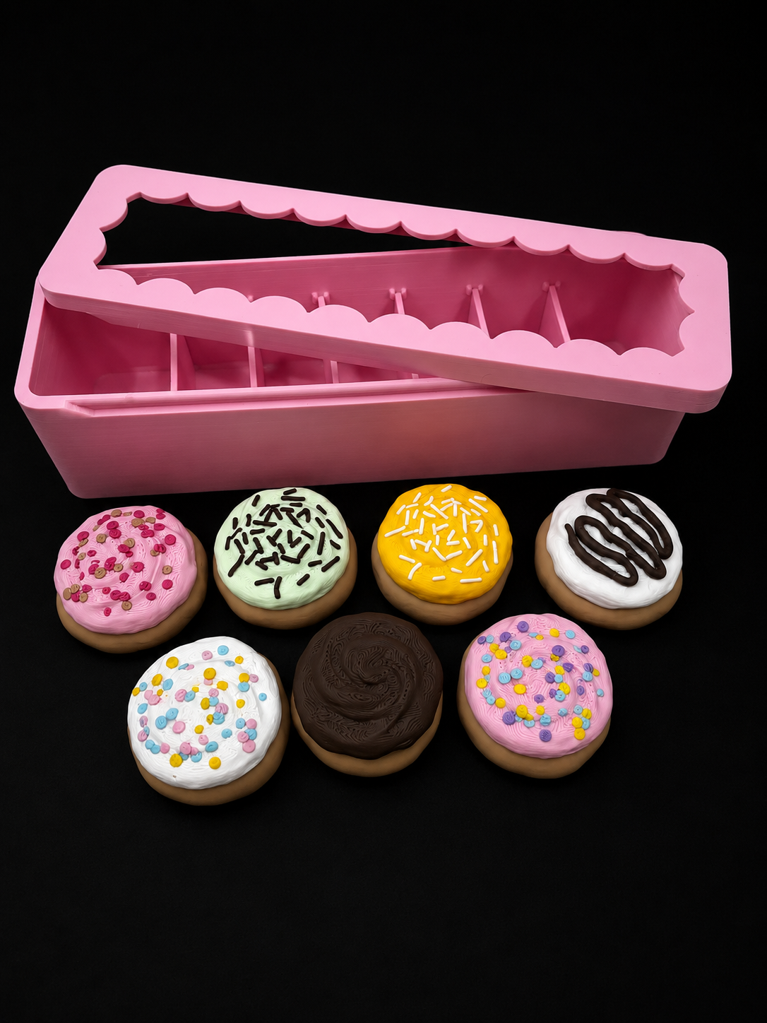 🍪 Pink Sugar Cookie Weekly Pill Organizer | AM + PM Compartments