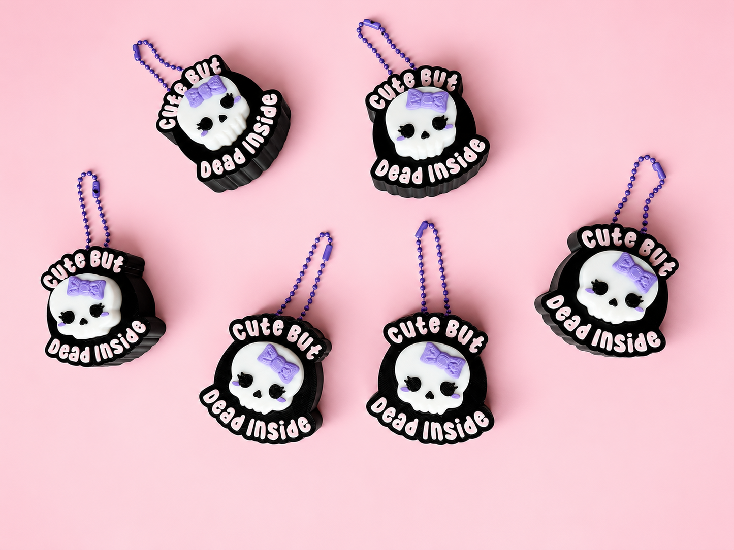 💀 Cute But Dead Inside Clicker Keychain