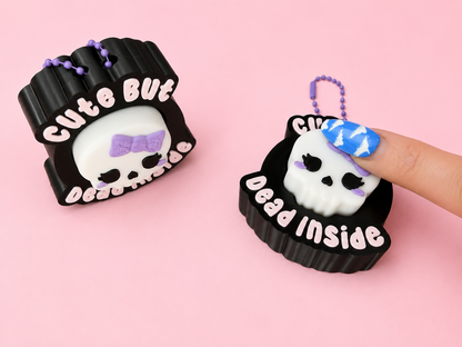 💀 Cute But Dead Inside Clicker Keychain