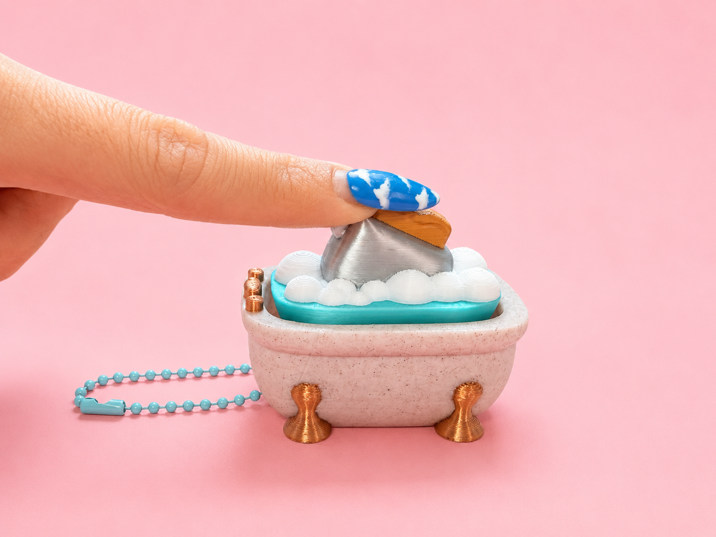 🛁 Bubble Bath Clicker Keychain (Toaster Edition)