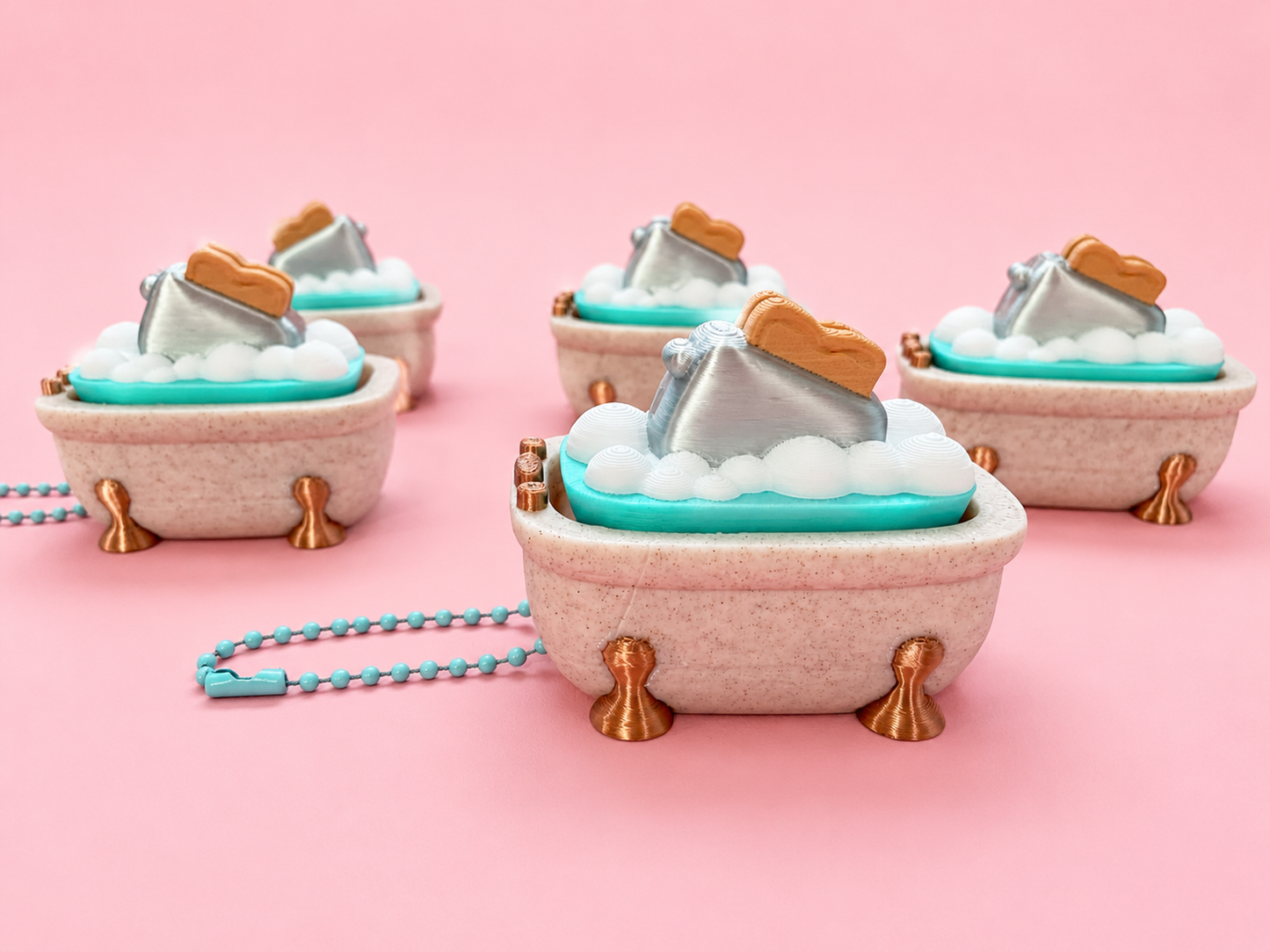 🛁 Bubble Bath Clicker Keychain (Toaster Edition)