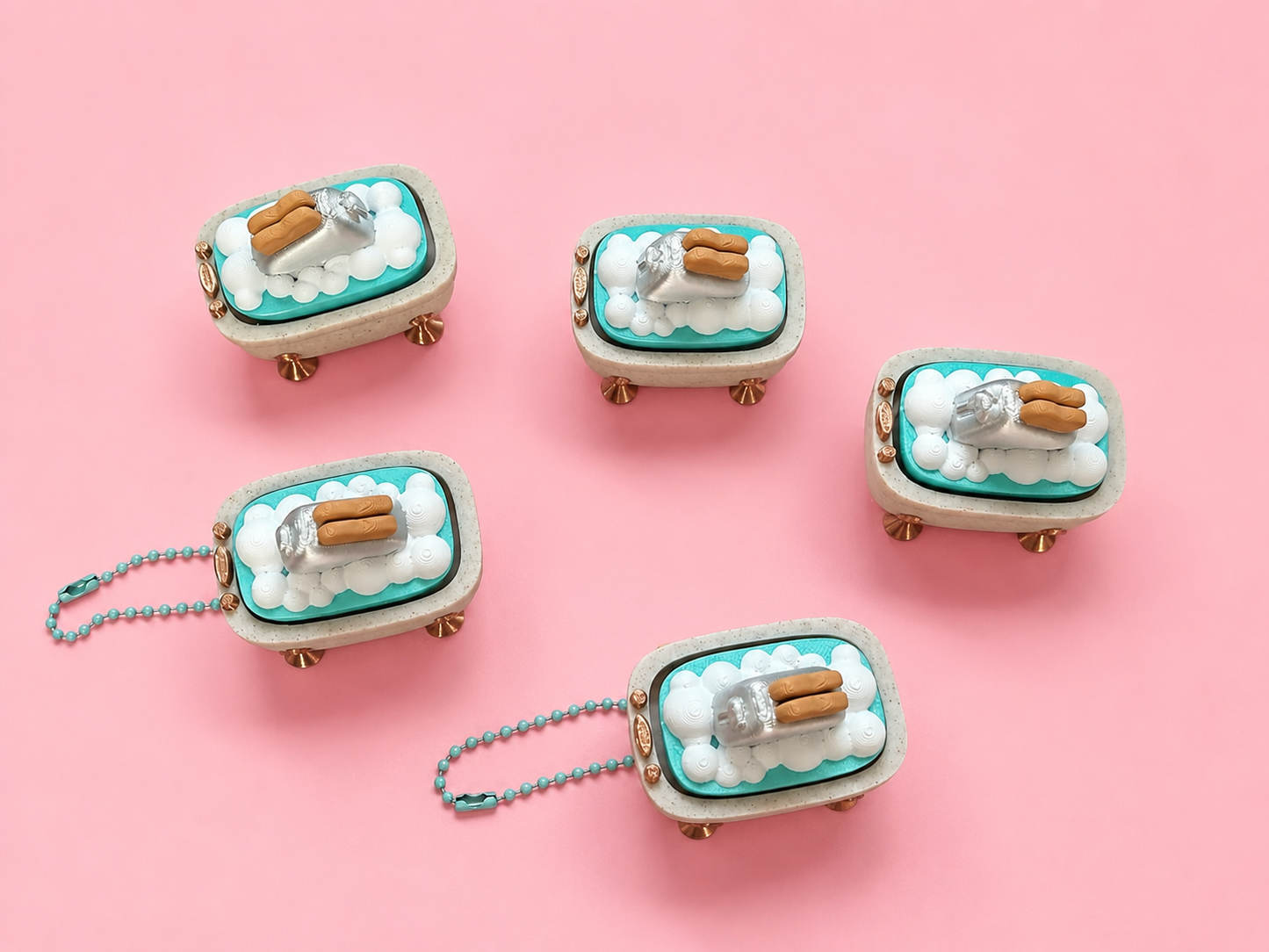 🛁 Bubble Bath Clicker Keychain (Toaster Edition)