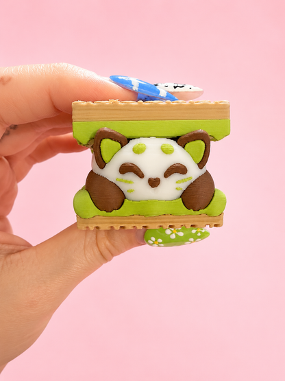 🍵 Matcha Panda Wafer Clicker Keychain