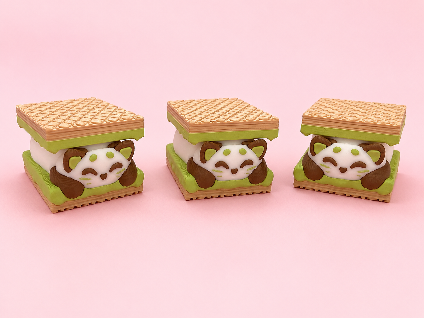 🍵 Matcha Panda Wafer Clicker Keychain