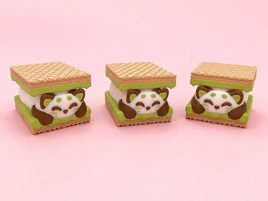 🍵 Matcha Panda Wafer Clicker Keychain