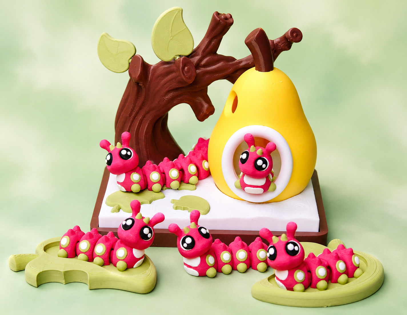 🍐 Pear Hide Caterpillar Flexi Playset