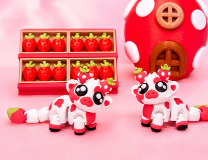 🍓 Strawberry Cow Flexi Playset