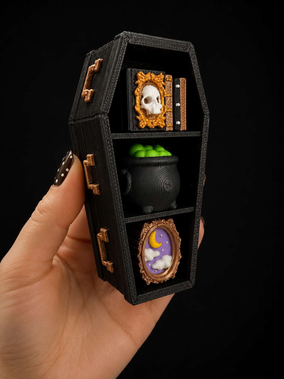 🪦 Spooky Build Your Own Coffin Shelf Clicker or Keychain