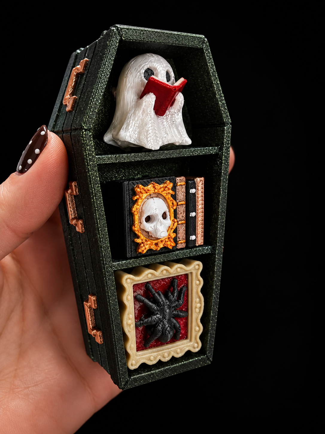 🪦 Spooky Build Your Own Coffin Shelf Clicker or Keychain