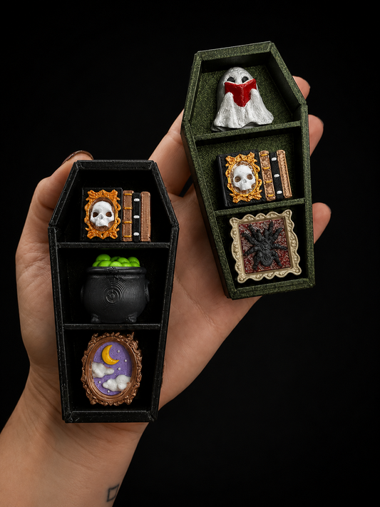 🪦 Spooky Build Your Own Coffin Shelf Clicker or Keychain
