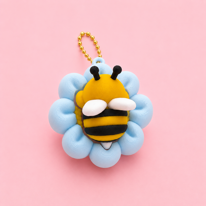 🐝🌸 Bee Bloom Fidget Clicker Keychain