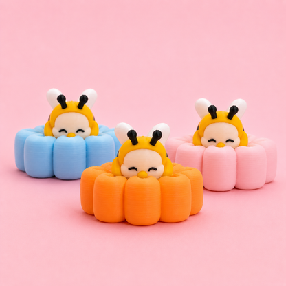 🐝🌸 Bee Bloom Fidget Clicker Keychain