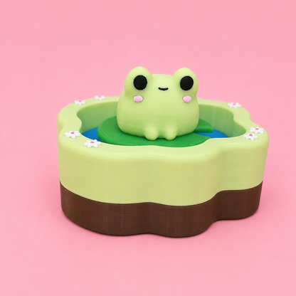 🐸 Kawaii Frog Pond Keychain Clicker 🌸