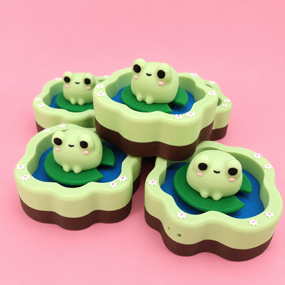 🐸 Kawaii Frog Pond Keychain Clicker 🌸