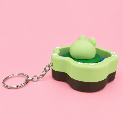 🐸 Kawaii Frog Pond Keychain Clicker 🌸