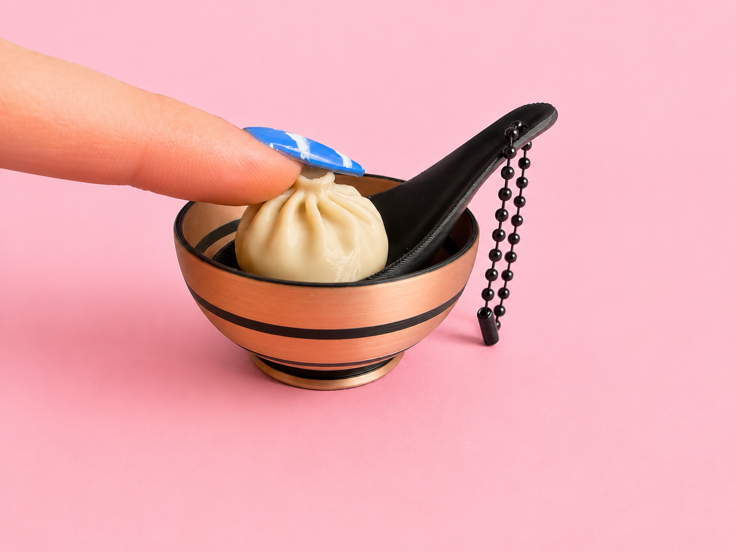 🥟 Dumpling Dish Fidget Clicker Keychain