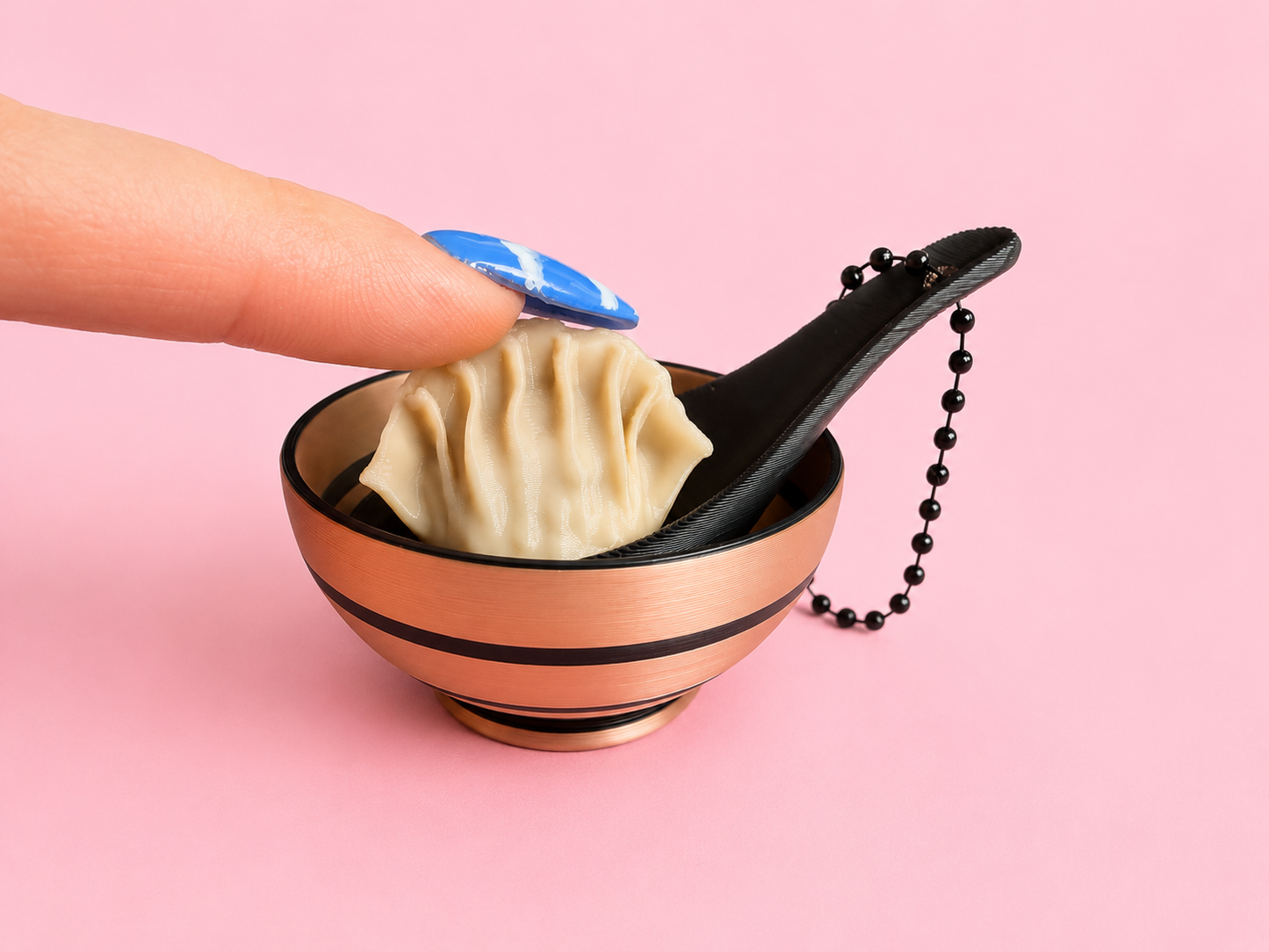 🥟 Dumpling Dish Fidget Clicker Keychain